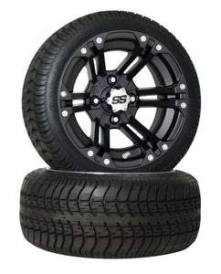 12" Black 212 Wheel On Low Profile Street Tire " Free Shipping"