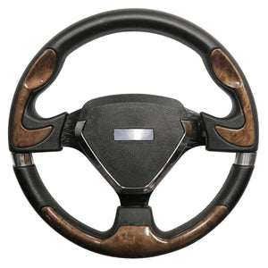 13" Black With Woodgrain Bonneville Steering Wheel
