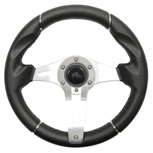 13"  Black Brushed Aluminum Challenger Steering Wheel