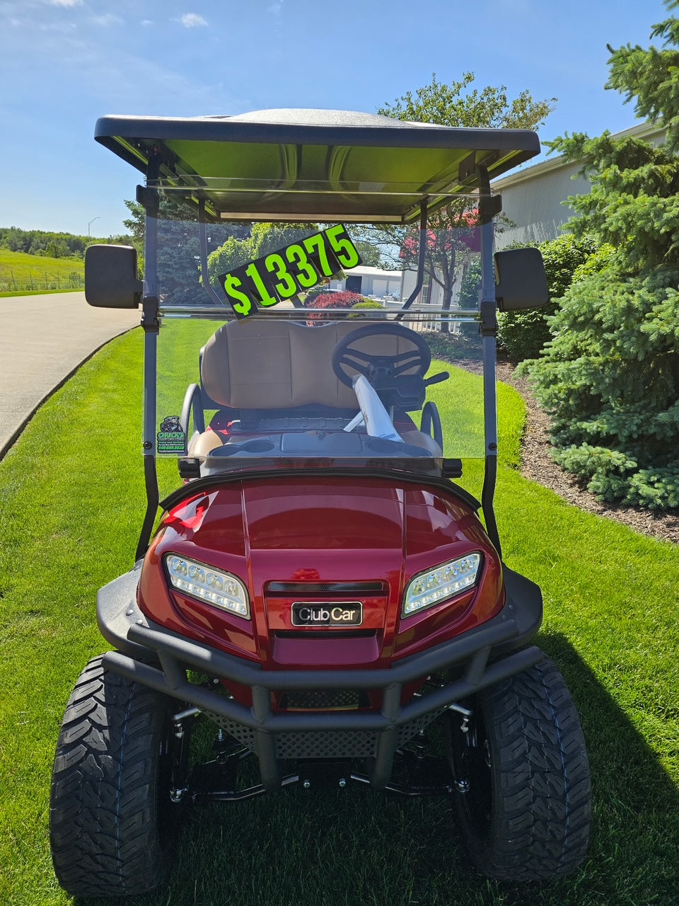 2027 Candy Apple Red Club Car Onward Lifted Gas Four Passenger Golf Cart