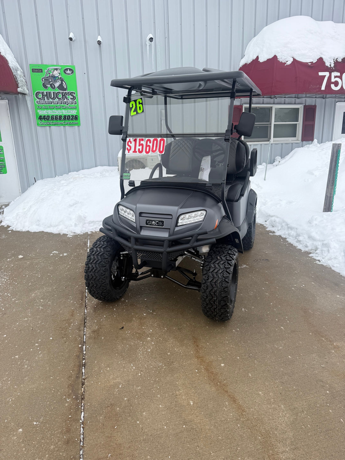 2026 Club Car Lifted Matt Grey Onward Gas Four Passenger  Golf Cart