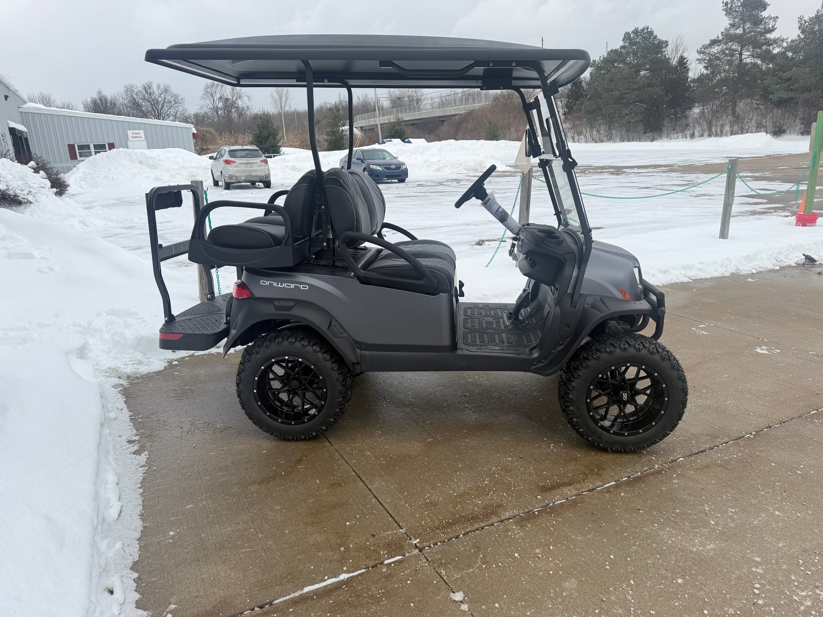 2026 Club Car Lifted Matt Grey Onward Gas Four Passenger  Golf Cart