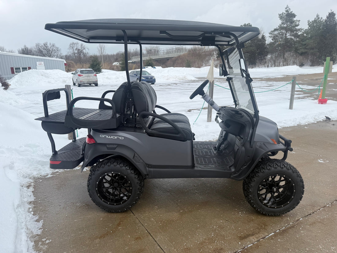 2026 Club Car Lifted Matt Grey Onward Gas Four Passenger  Golf Cart
