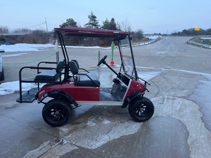 Club Car DS Red  Lifted  Four Seater Electric  Golf Cart