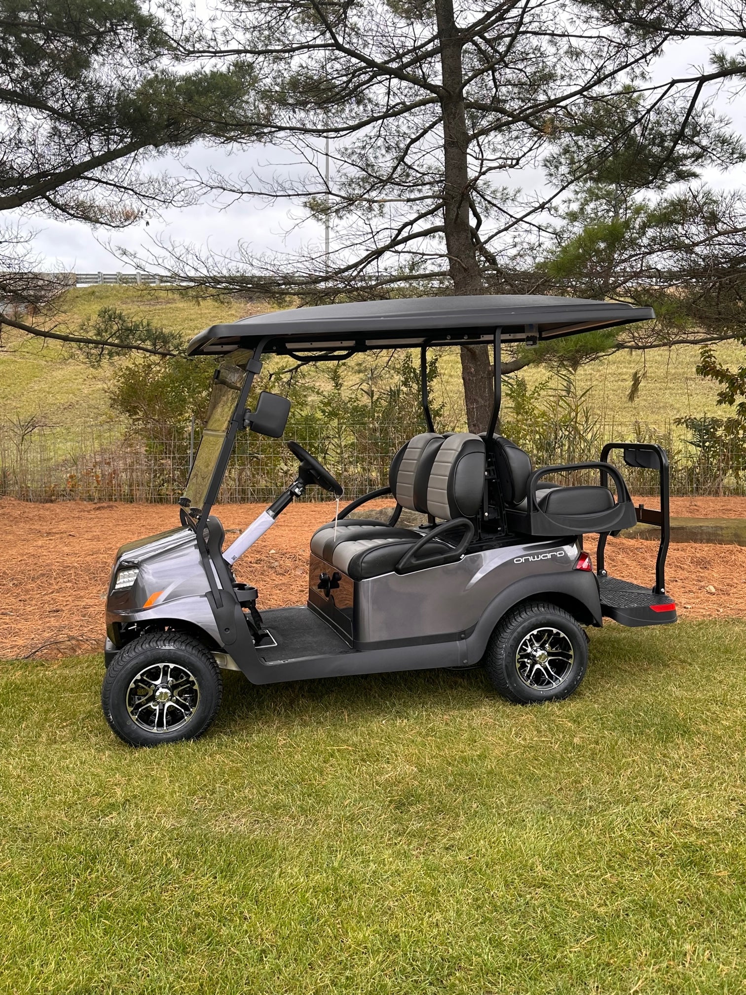2025 Club Car Onward Gas 4 Passenger Dark Silver Golf Cart