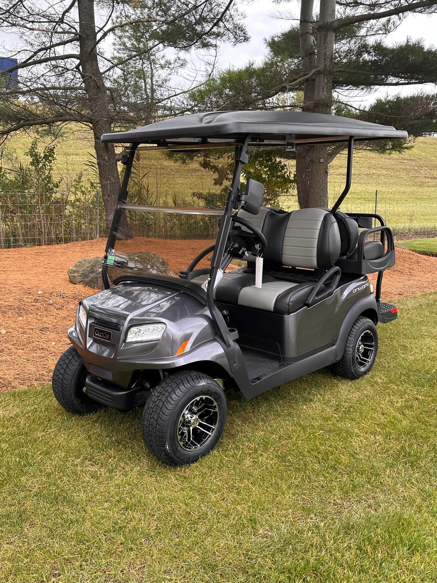2025 Club Car Onward Gas 4 Passenger Dark Silver Golf Cart