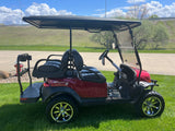 2023 Club Car Onward HP Lifted  Candy Apple Red   Four Passenger Golf Cart