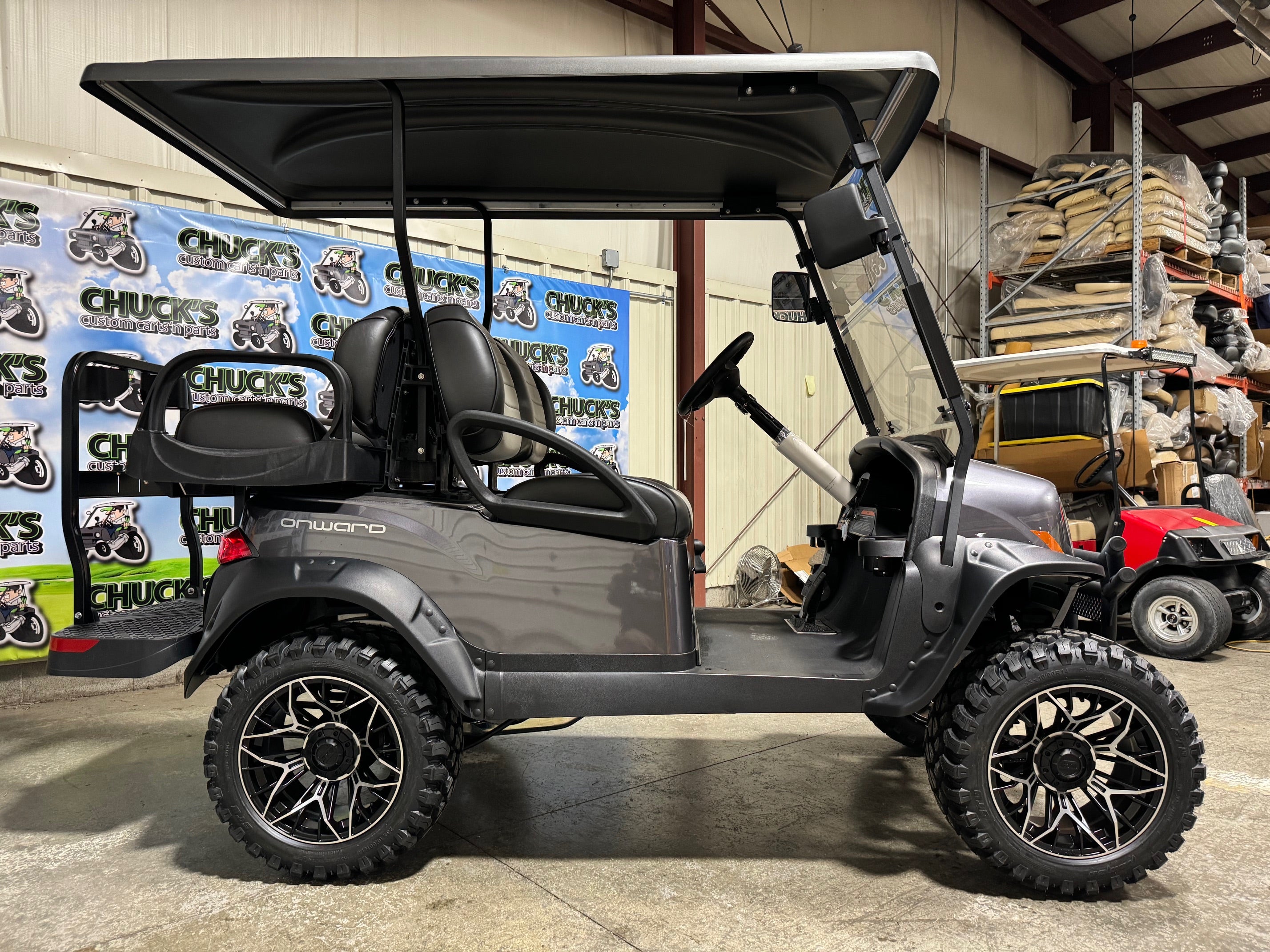 2025 Club Car Lifted Dark Grey  Onward Gas Four Passenger Golf Cart