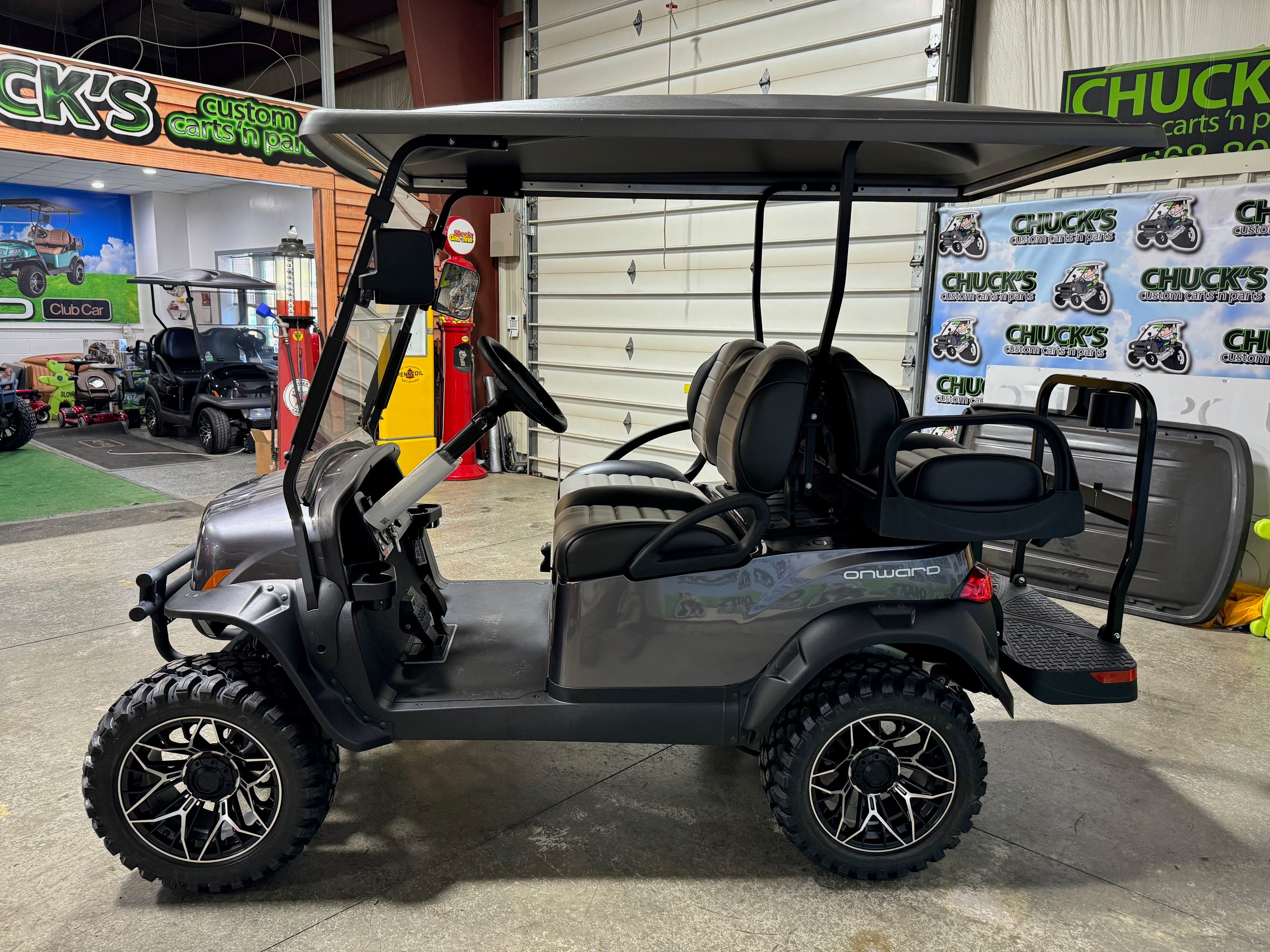 2025 Club Car Lifted Dark Grey  Onward Gas Four Passenger Golf Cart