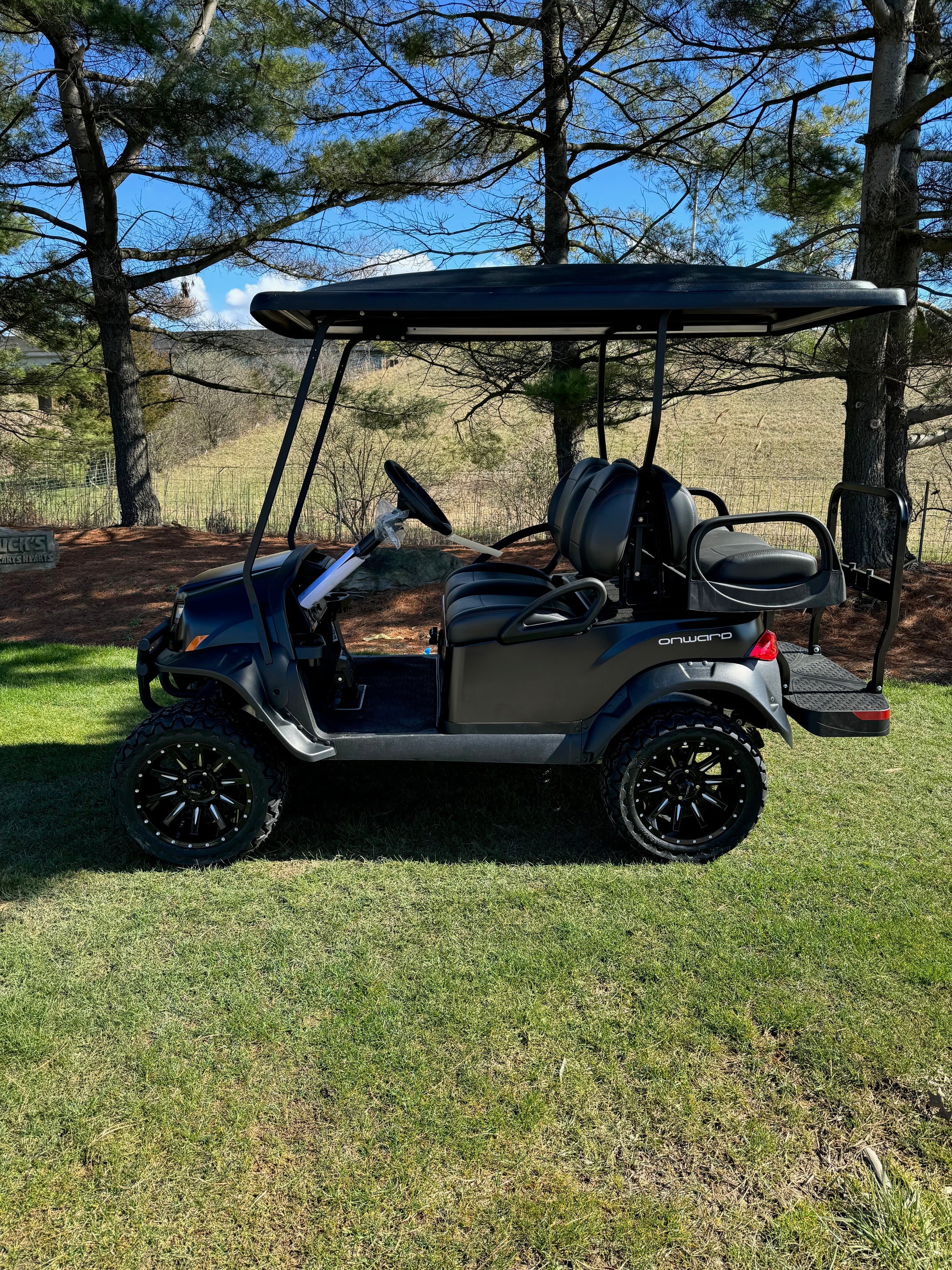 2025 Club Car Lifted  Matt Black  Onward Gas Four Passenger Golf Cart