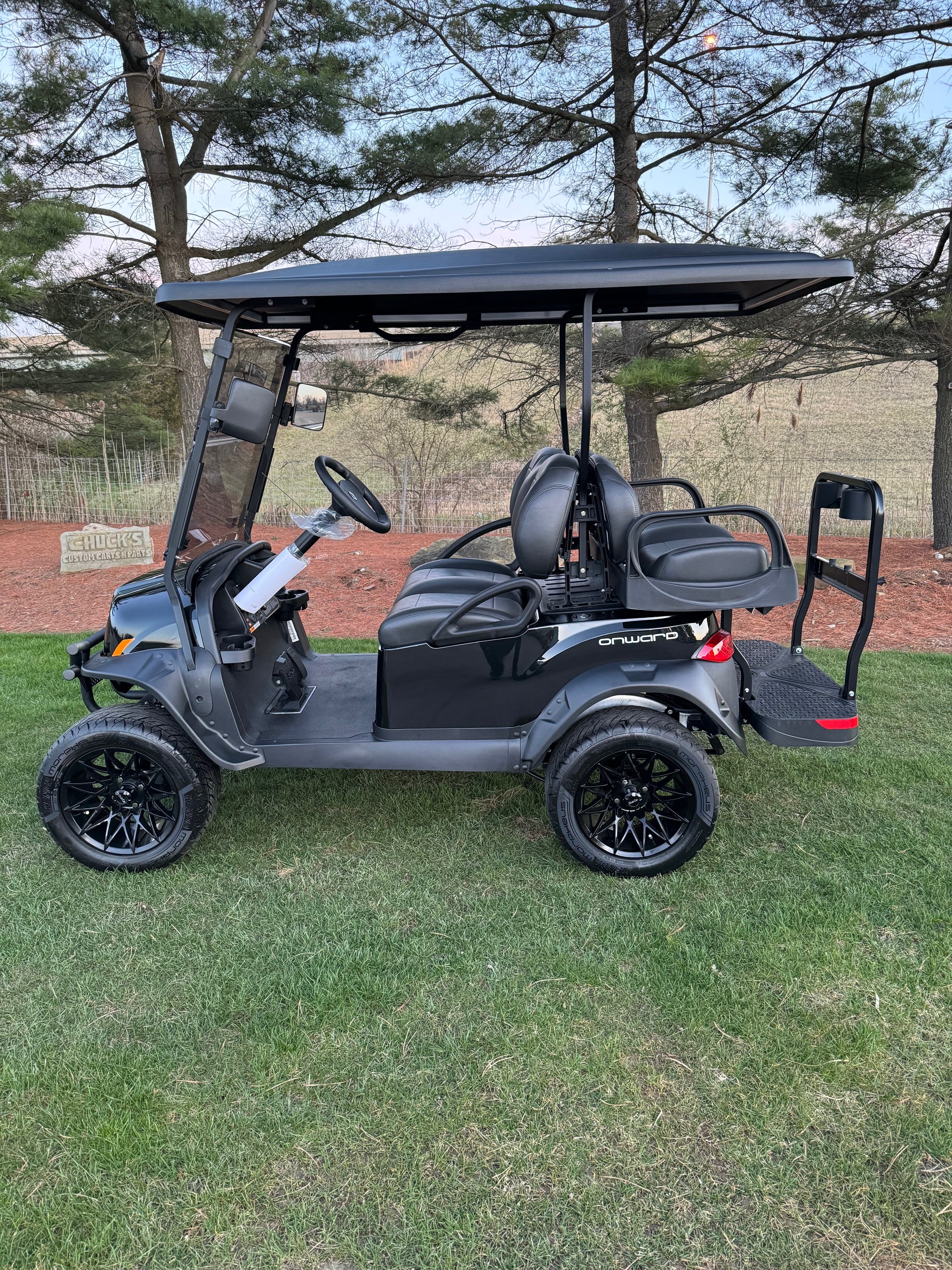2025 Club Car Lifted Black  Onward Gas Four Passenger Golf Cart