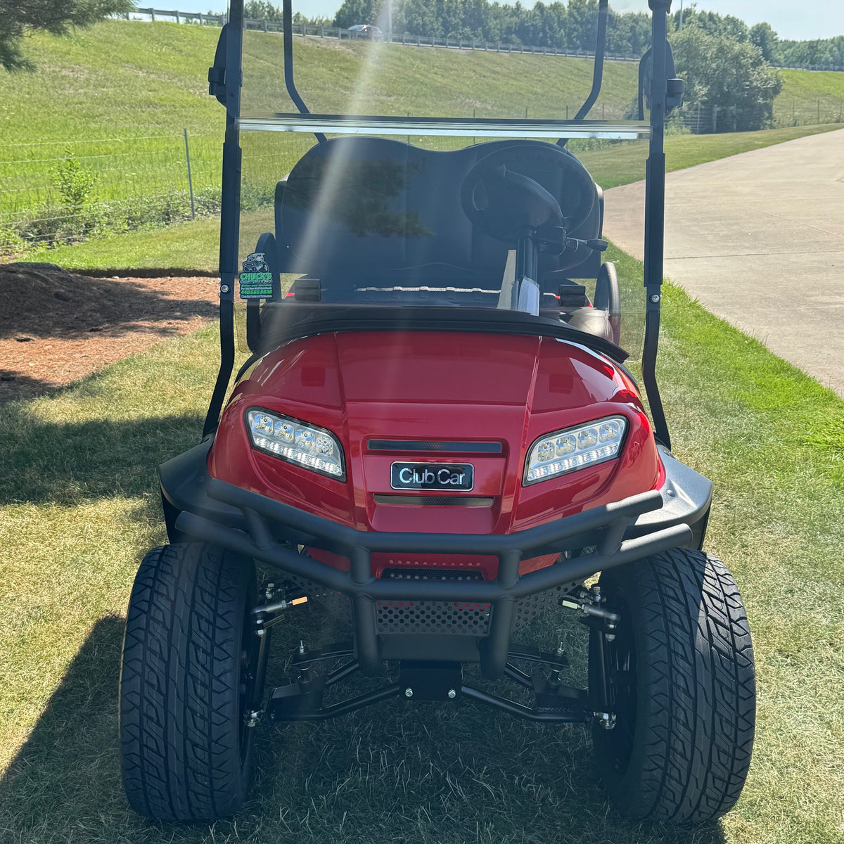 2025 Club Car Lifted Rally Red Onward Gas Four Passenger Golf Cart ...