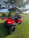 2025 Club Car Lifted Rally Red  Onward Gas Four Passenger Golf Cart