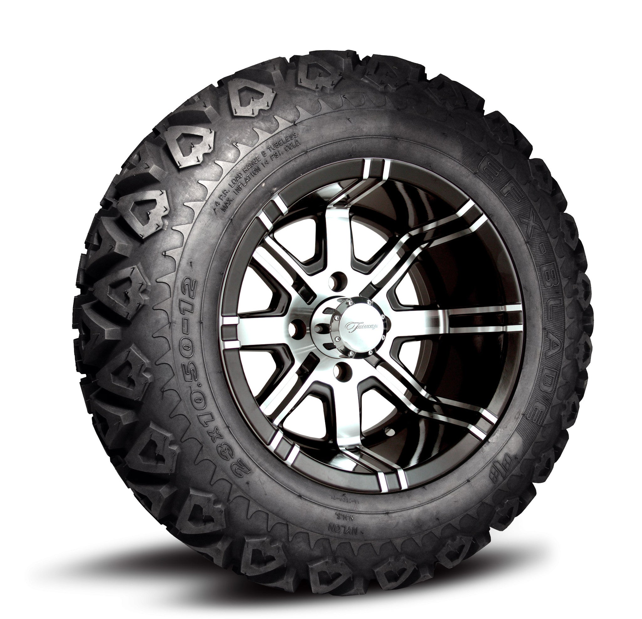 Fairway Alloy 12" Aggressor Wheel & Tire Combo