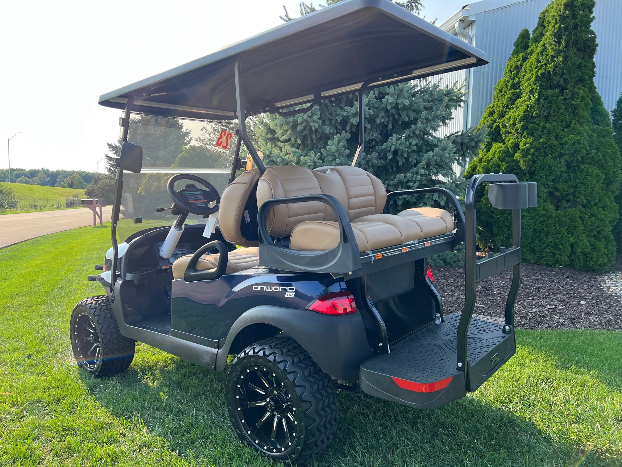 Club Car Onward Lifted HP Blue Onyx   Four Passenger Golf Cart