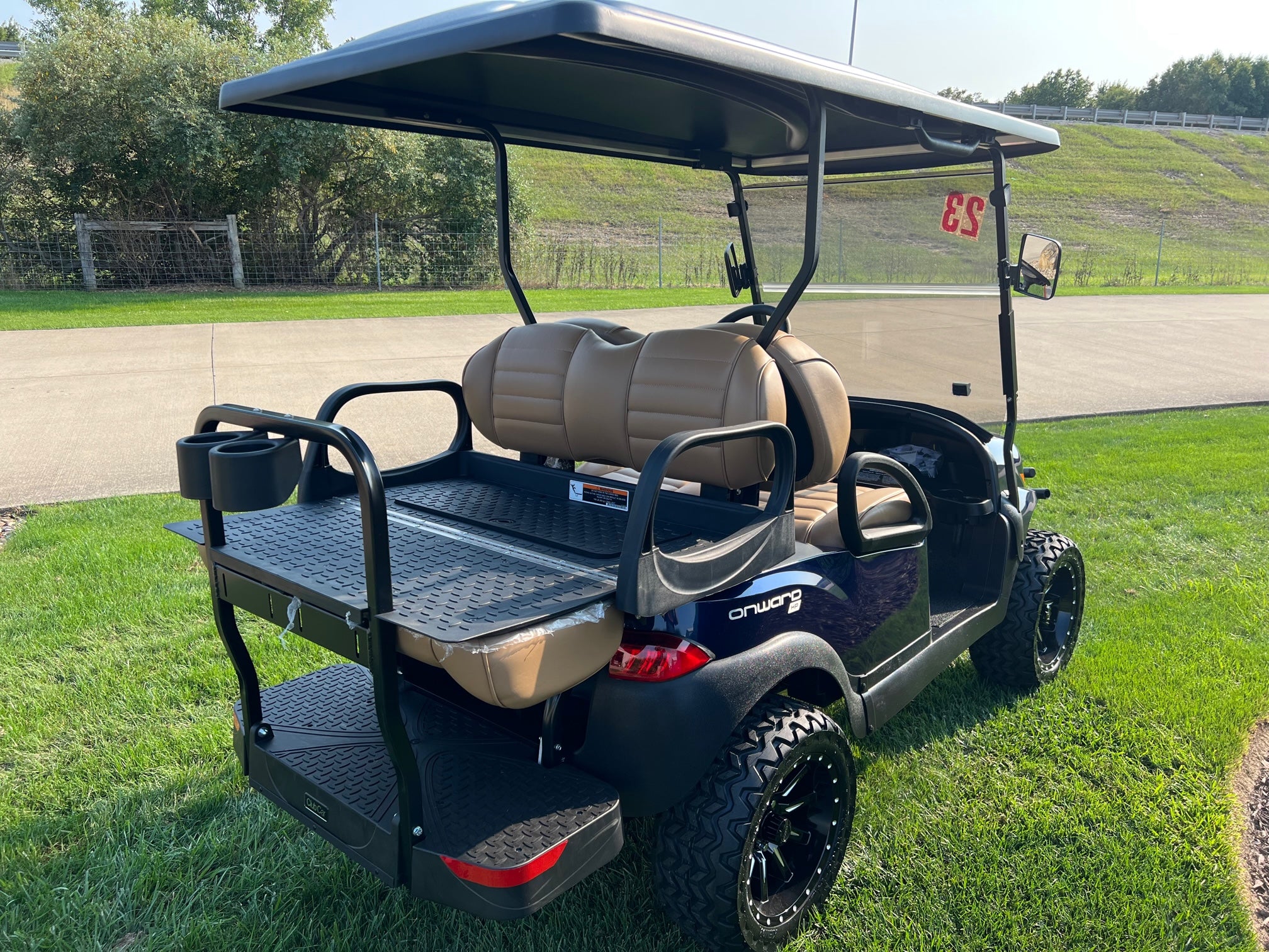 Club Car Onward Lifted HP Blue Onyx   Four Passenger Golf Cart