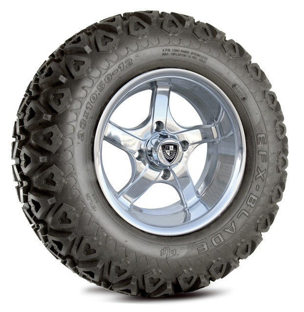 Fairway Alloy 12" Rallye Aluminum Polished Wheel & Tire Combo