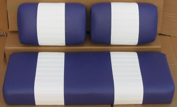 Club Car Navy Blue With White Pleats Vinyl Seat Covers