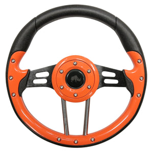 13" Orange With Black Aviator 4 Steering Wheel