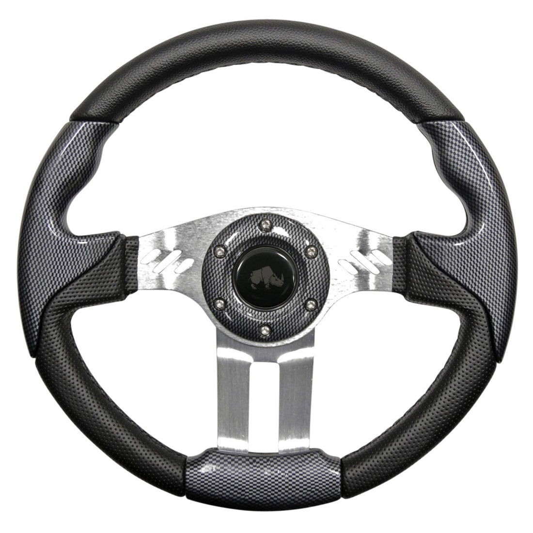 13" Carbon Fiber With Brushed Aluminum Aviator 5 Steering Wheel
