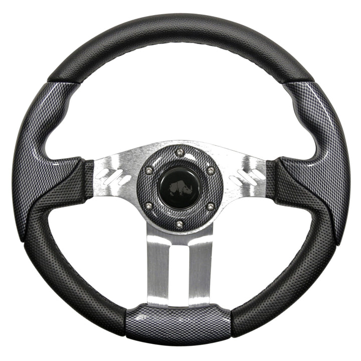 13" Carbon Fiber With Brushed Aluminum Aviator 5 Steering Wheel