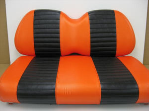 Club Car Orange  w/ Black Vinyl  Seat Covers