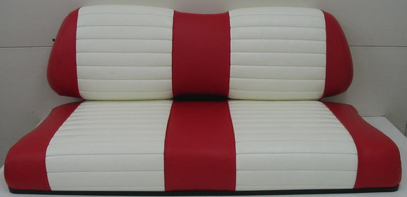 EZGO Red W/ White Pleats Vinyl Seat Covers