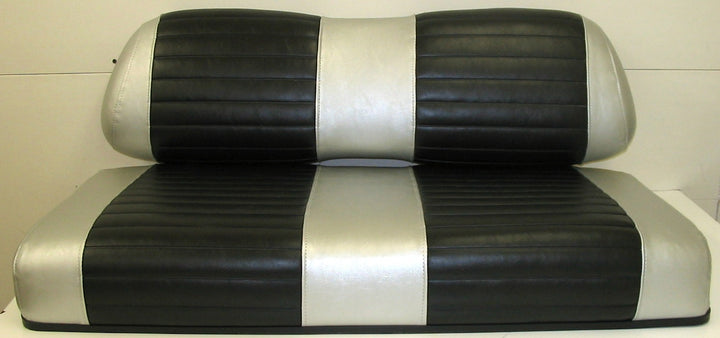 Club Car  Silver  W/ Black  Pleats Vinyl Seat Covers