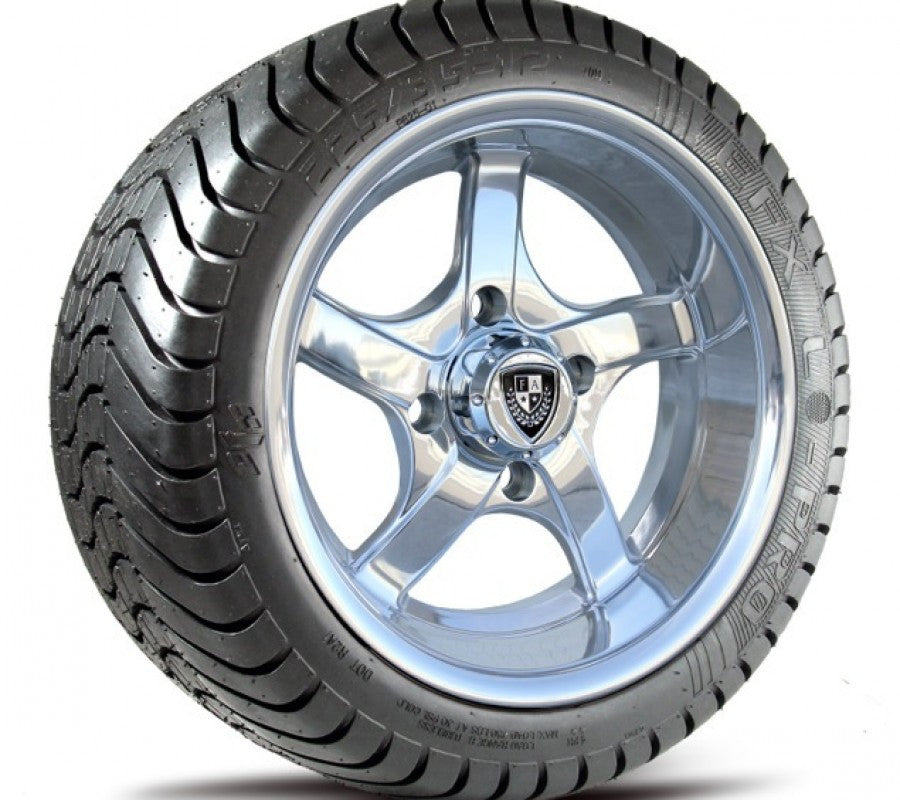 Fairway Alloy 12" Rallye Aluminum Polished Wheel & Tire Combo